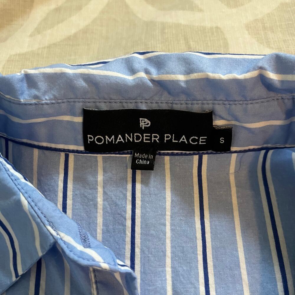 Tuckernuck Pomander Place Striped Shirtdress blue long sleeve women’s small - Picture 7 of 10